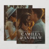 Budget Moderne 2 Foto Elegant Wedding Uitnodiging (Voorkant / Achterkant)