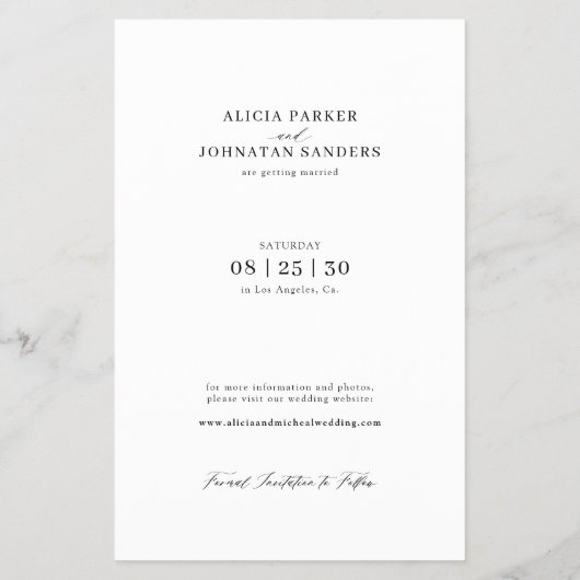 Budget moderne 3 foto bruiloft opslaan van de datu flyer (Achterkant)