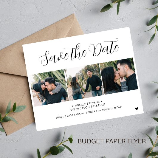 Budget moderne 3 foto collage trouwdag save the da flyer