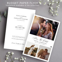 Budget moderne 3 foto trouwkaart save the date