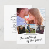 Budget Moderne 4 Foto Trouw Uitnodiging (Voorkant / Achterkant)