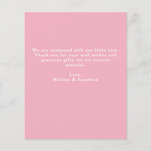 Budget Moderne 5 Foto Collage Baby Girl Dank u (Achterkant)