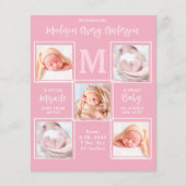 Budget Moderne 5 Foto Collage Baby Girl Dank u (Voorkant)