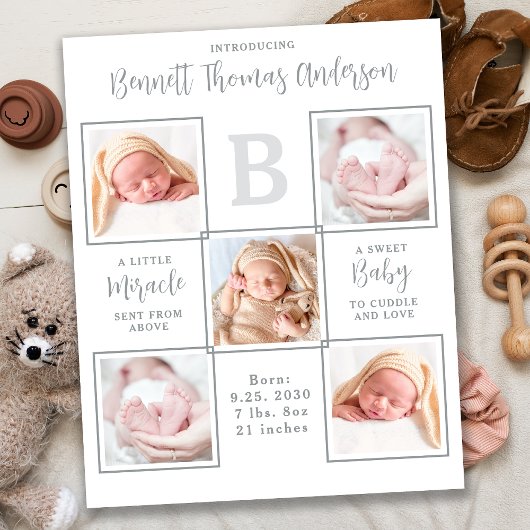Budget Moderne 5 Foto geboorte Stats Baby Hartelij