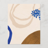 Budget Moderne Abstracte beige Blue Wedding Invite (Achterkant)