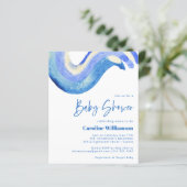Budget moderne abstracte kunst blauwe babyshower (Staand voorkant)