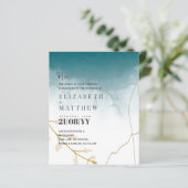 BUDGET Moderne Abstracte Turkoois Gouden Trouw Uit (Staand voorkant)