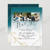 BUDGET Moderne Abstracte Turkoois Gouden Trouw Uit (Voorkant / Achterkant)