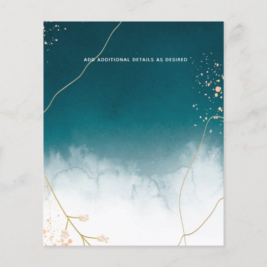 BUDGET Moderne Abstracte Turkoois Gouden Trouw Uit (Achterkant)