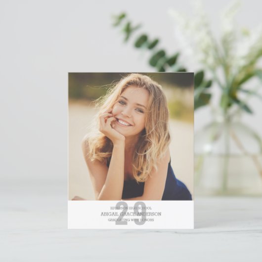 Budget Moderne AFSTUDEERDER Foto Afstuderen Uitnod (Staand voorkant)