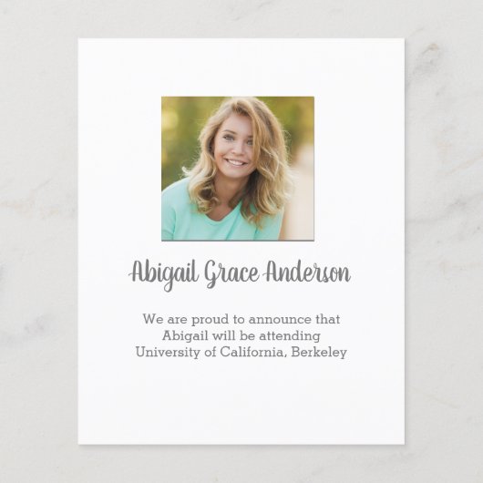 Budget Moderne AFSTUDEERDER Foto Afstuderen Uitnod (Achterkant)