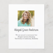 Budget Moderne AFSTUDEERDER Foto Afstuderen Uitnod (Achterkant)