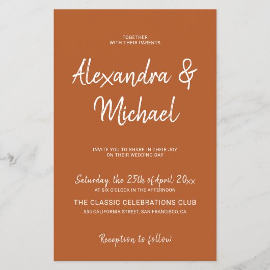 Budget moderne alles in één QR huwelijksuitnodigin Flyer (Voorkant)