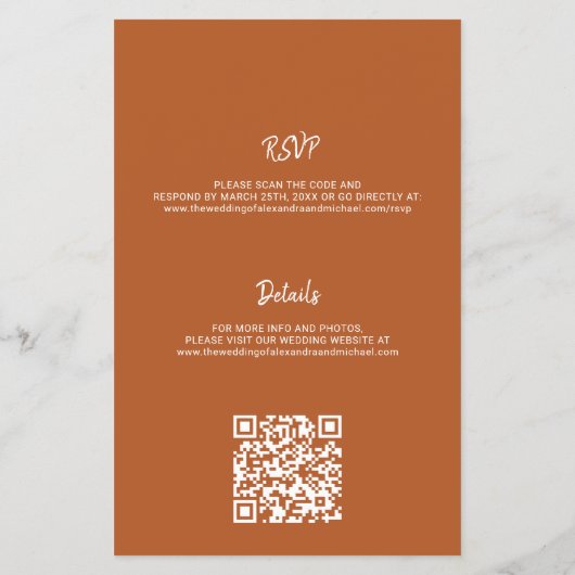 Budget moderne alles in één QR huwelijksuitnodigin Flyer (Achterkant)