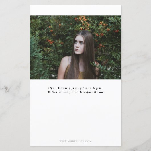 Budget Moderne Arch 2 Foto Afstuderen Uitnodiging (Achterkant)