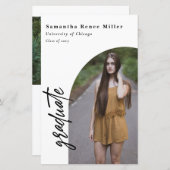 Budget Moderne Arch 2 Foto Afstuderen Uitnodiging (Voorkant / Achterkant)