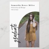 Budget Moderne Arch 2 Foto Afstuderen Uitnodiging (Voorkant)