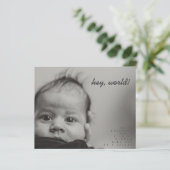 Budget moderne babyfoto geboorteaankondiging (Staand voorkant)