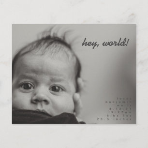 Budget moderne babyfoto geboorteaankondiging