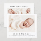 Budget moderne babyfoto geboorteaankondiging (Voorkant / Achterkant)