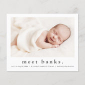 Budget moderne babyfoto geboorteaankondiging (Voorkant)