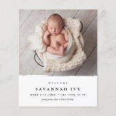 Budget moderne babyfoto geboorteaankondiging (Voorkant)