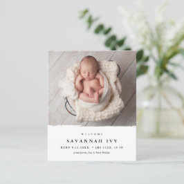 Budget moderne babyfoto geboorteaankondiging
