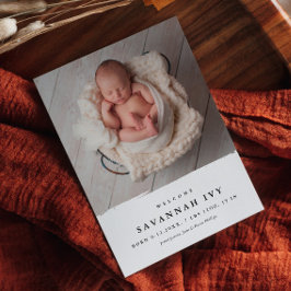 Budget Moderne Babyfoto Geboorteaankondiging Aankondigingskaart