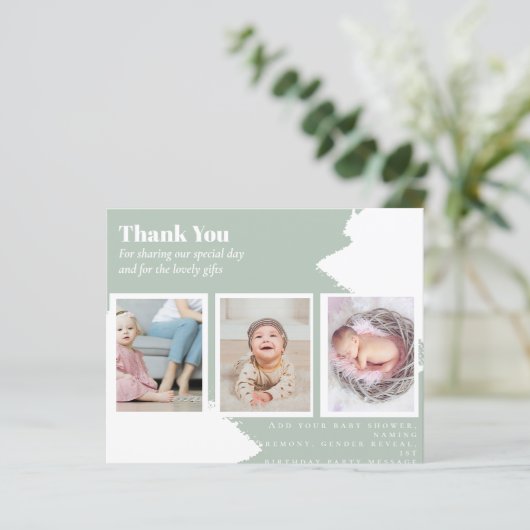 BUDGET Moderne Bedankt Foto Collage ELKE GEBEURTEN (Staand voorkant)