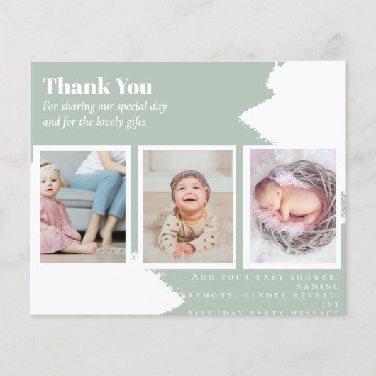 BUDGET Moderne Bedankt Foto Collage ELKE GEBEURTEN (Voorkant)