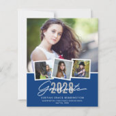 BUDGET Moderne blauwe Afstuderen Foto Collage (Voorkant)