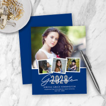 BUDGET Moderne blauwe Afstuderen Foto Collage