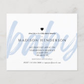 Budget Moderne Blauwe Minimale Uitnodiging van het (Voorkant)