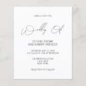 Budget Moderne Blush Pink White Wedding Invitation (Voorkant)