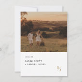 Budget Moderne Boho Eenvoudige foto bruiloft Kaart (Voorkant)