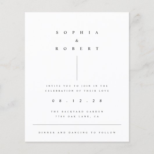 Budget Moderne Boho Fotocollage Huwelijksuitnodigi (Achterkant)