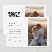 Budget Moderne Boho Qr Code Foto Huwelijk Save The Date (Voorkant / Achterkant)