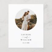 Budget Moderne Boho Ronde Foto Bruiloft Uitnodigin Flyer (Achterkant)