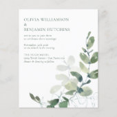 Budget Moderne Botanische Eucalyptus Wedding RSVP (Voorkant)