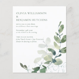 Budget Moderne Botanische Eucalyptus Wedding RSVP