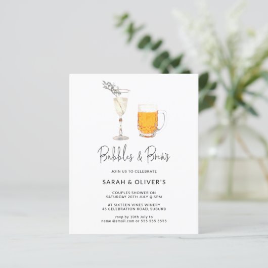 BUDGET Moderne bubbels & Brews Couples Shower (Staand voorkant)