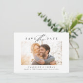 Budget Moderne Calligrafie Foto Save The Date (Staand voorkant)