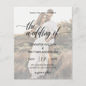 Budget Moderne Calligrafie Foto Weddenschap (Voorkant)