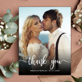 Budget Moderne Calligrafie Foto Weddenschap Bedank Briefkaart