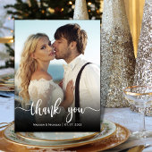 Budget Moderne Calligrafie Foto Weddenschap Bedank Briefkaart