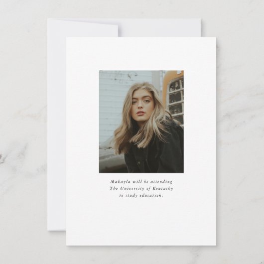 Budget Moderne Calligrafie Twee Foto Afstuderen Aankondiging (Achterkant)