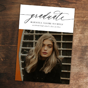 Budget Moderne Calligrafie Twee Foto Afstuderen Aankondiging