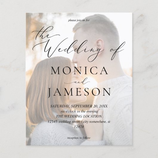 Budget Moderne Calligrafie V2 Foto Wedding Flyer (Voorkant)