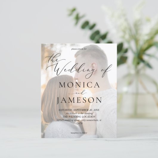 Budget Moderne Calligrafie V2 Fotobruiloft (Staand voorkant)