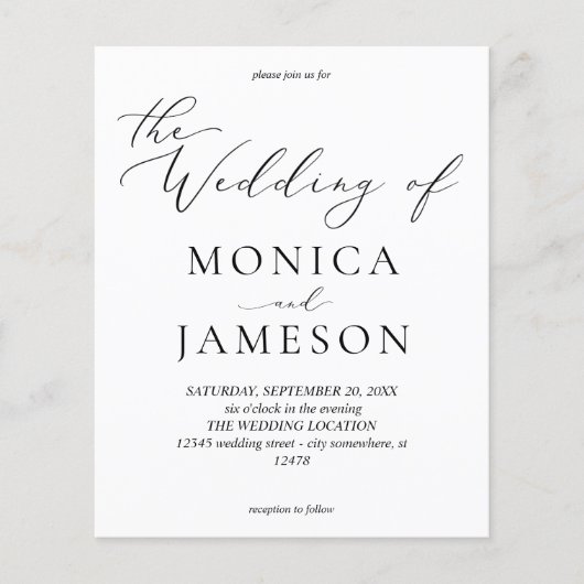 Budget Moderne Calligrafie V2 Wedding (Voorkant)